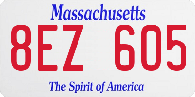 MA license plate 8EZ605
