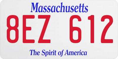 MA license plate 8EZ612