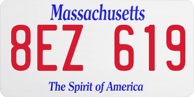 MA license plate 8EZ619