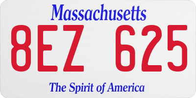 MA license plate 8EZ625