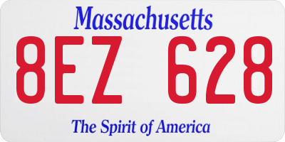 MA license plate 8EZ628