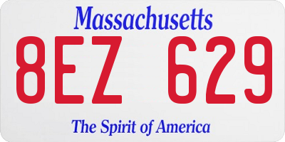 MA license plate 8EZ629