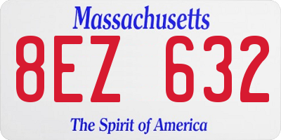 MA license plate 8EZ632