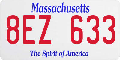 MA license plate 8EZ633