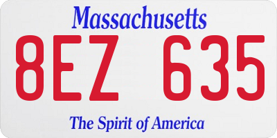 MA license plate 8EZ635