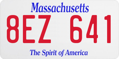 MA license plate 8EZ641