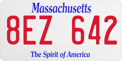 MA license plate 8EZ642