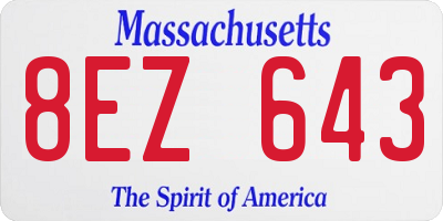 MA license plate 8EZ643