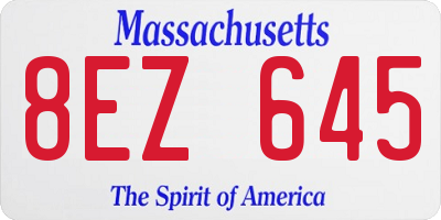 MA license plate 8EZ645