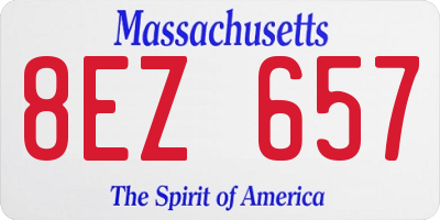 MA license plate 8EZ657