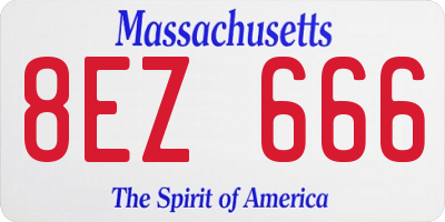 MA license plate 8EZ666