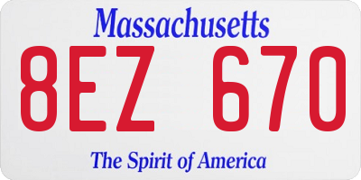 MA license plate 8EZ670