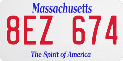 MA license plate 8EZ674