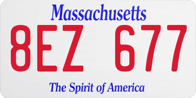 MA license plate 8EZ677