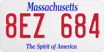 MA license plate 8EZ684