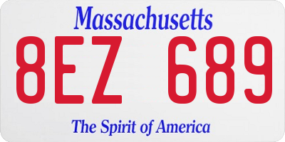 MA license plate 8EZ689