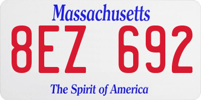 MA license plate 8EZ692