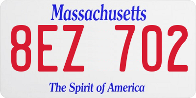 MA license plate 8EZ702