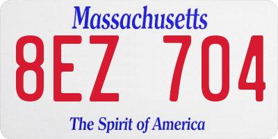 MA license plate 8EZ704