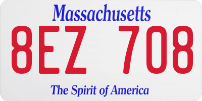MA license plate 8EZ708