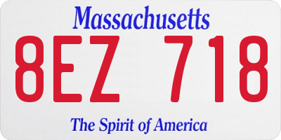 MA license plate 8EZ718