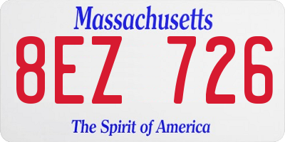 MA license plate 8EZ726