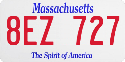 MA license plate 8EZ727