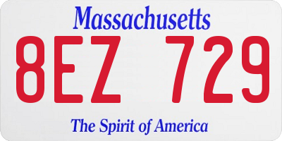 MA license plate 8EZ729