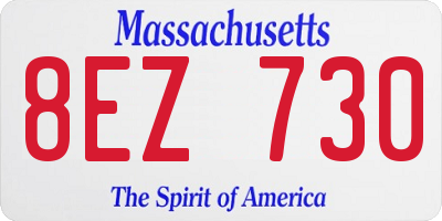 MA license plate 8EZ730