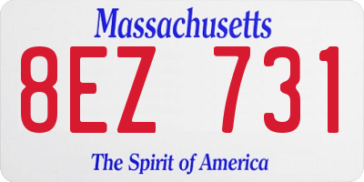 MA license plate 8EZ731
