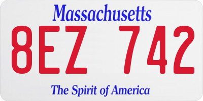 MA license plate 8EZ742