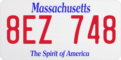 MA license plate 8EZ748