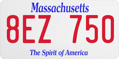 MA license plate 8EZ750