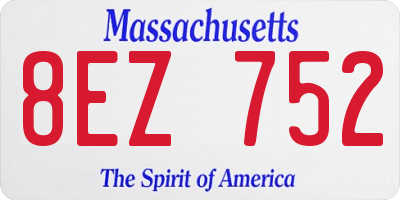 MA license plate 8EZ752