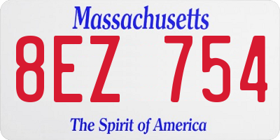 MA license plate 8EZ754