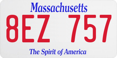 MA license plate 8EZ757