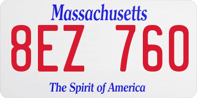 MA license plate 8EZ760