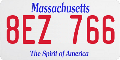 MA license plate 8EZ766