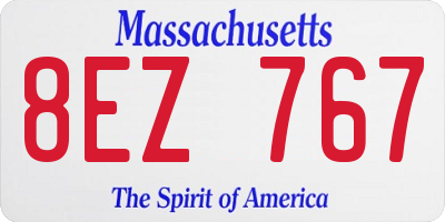 MA license plate 8EZ767