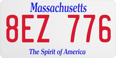MA license plate 8EZ776