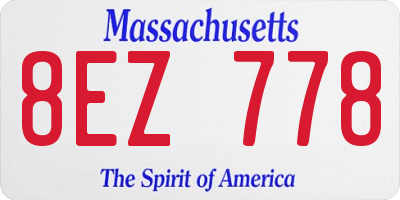 MA license plate 8EZ778