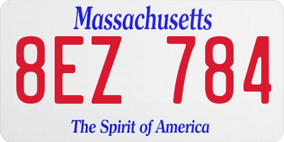 MA license plate 8EZ784