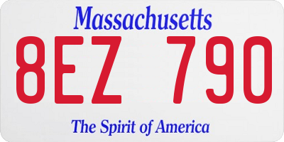 MA license plate 8EZ790