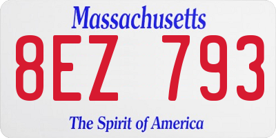 MA license plate 8EZ793