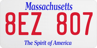 MA license plate 8EZ807