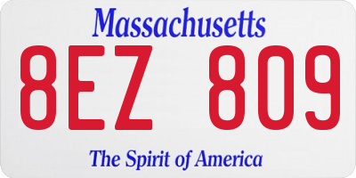 MA license plate 8EZ809