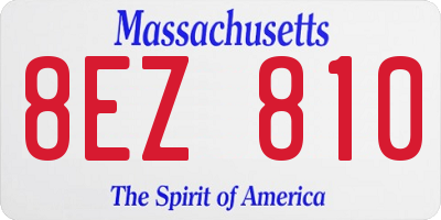 MA license plate 8EZ810