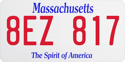 MA license plate 8EZ817