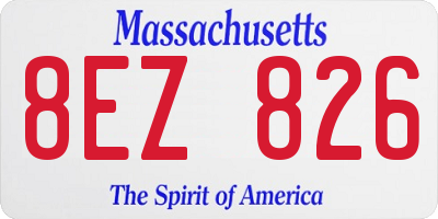 MA license plate 8EZ826