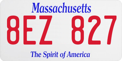 MA license plate 8EZ827